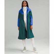 룰루레몬 바람막이 에버그린 풀집 롱 재킷 - 그린 재스퍼/와일드 인디고