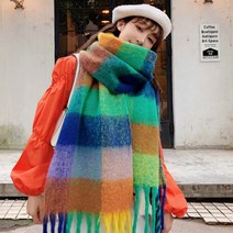 컬러플 레인보우 머플러 캐시미어 겨울목도리 8컬러