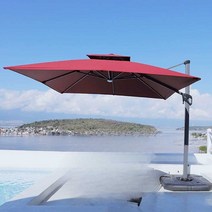 초대형 파라솔 횡단보도 자외선 차단 그늘막 어닝, 베이지색 2.5미터 사각