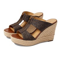 마이클코어스 Bradley 웨지 여자여름샌들힐 키높이 슬리퍼 10센치 브라운