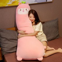 찹쌀떡베개필로우 쿠션 기린 바디플로우 대형모찌인형 성인애착 바디필로우 긴배게 롱, 핑크양
