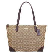 [코치] COACH 가방 (토트 백) F29958 카키 × 브라운 IMC7C 아웃 라인 시그니처 가죽 토트 백 여성 [아울렛 제품] [브랜드] [병행 수입품]