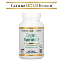 California Gold Nutrition CGN 오가닉 스피루리나 남조류 피코시아닌 Spirulina 240타블렛