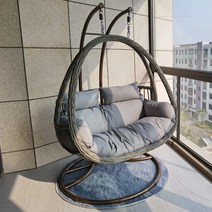 야외 라틴의자 흔들의자 등나무 스윙체어 카페 테라스, 브라운 더블 트위스트 공간 바구니 천장