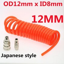 에어 공구 드릴 압축기 공기 호스 10mm 6M 9M 12M 고압 PU 튜브 파이프 가스 스프링 공압 나선형, 12mmx8mmJapan type+6 Meter