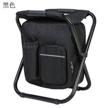 야외 다기능 휴대용 아이스 팩 의자 접이식 단열 아이스 팩 의자 더블 숄더 낚시 의자, 03 blsck