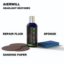 Aierwill 헤드라이트 복원 자동차 조명 연마 키트 화학 수리 리노베이션 디테일링 액체 폴리머 보호 코팅, 02 1PCS