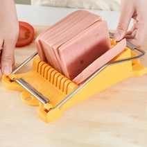 자동 고기 슬라이스 육절기 정육점 육류 반자동 대패 존맛 편리한 가즈아 304 스테인레스 스틸 + 플라스틱 고기 슬라이서 강화 삶은 계란 과일 소프트 치즈 슬라이서 스팸 커터, 노란색