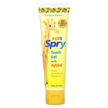Xlear 키즈 Spry 자일리톨이 들어 있는 치아 젤 딸기 바나나 2.0 fl oz (60 ml)