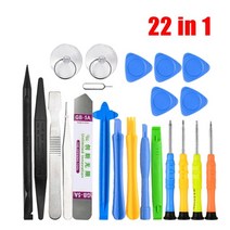 22 in 1 휴대 전화 수리 도구 iPhone iPad 노트북 컴퓨터 용 스크루 드라이버 세트 열기 손 도구 세트 열기 도구 분해, 1에서 22