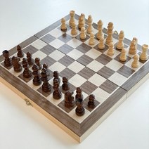 트리 앤티크 접이식 자석 체스 세트 36 x 36 cm, 블랙 + 화이트