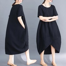 도니와 여성 반팔라운드넥 오버핏 튤립원피스 여름원피스 예쁜원피스 차분한원피스 항아리원피스 데일리룩 여행패션 직장인원피스 기본원피스 편한원피스 리조트룩 엄마원피스 출근패션 데이트룩