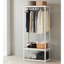 간편 깔끔정리 아이방용 선반형행거 튼튼 조립옷장 고시원용 드레스룸용 내구성 의류회사용, 행거80 3단180화이트