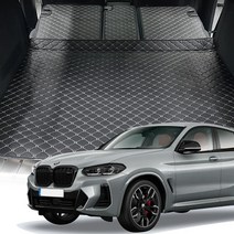 아이칸 BMW X4 (G02) 퀄팅 트렁크매트 자동차 차박매트 (19년~), 2열등받이+트렁크바닥매트 (일체형), 블랙+베이지