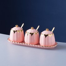 TAIG 블루선 도자기 사각 양념통 세트, 핑크, 1개