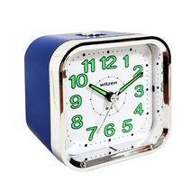 witzen(위젠) KT518 대용량 벨 알람 라이트 시끄러운 자명종 무소음 알람 탁상시계, KT518(블루)