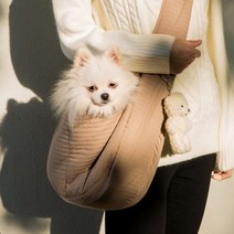 캐리어 이동장 강아지 고양이 슬링백 이동가방 반려견 반려동물 산책가방 고양이, 브라운 - 액세서리 미포함