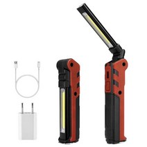 네모조명 큐브 모양 무드등 사각형 조명 충전식 작업 캠핑 손전등 방수 토치 내장 배터리, 레드 EU 충전기