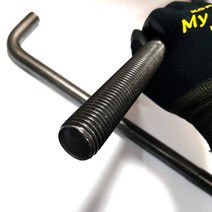 L앙카볼트 엘앙카 무도금 기초앙카 전봇대 기둥 구조물 묶음, 7/8 인치450mm (10개)