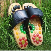 찐노마진몰 족저근막염 평발 지압 건강 슬리퍼 실내화 천연옥석 정품, M(245mm~260mm)