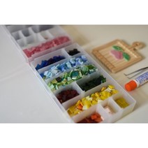 스테인드글라스 유리공예 조각유리 티코스터 만들기 DIY재료 모자이크 유리, 빨강투명