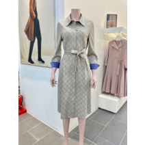 더아이잗 더아이잗 체크패턴롤업셔츠원피스 IL3A0OP06