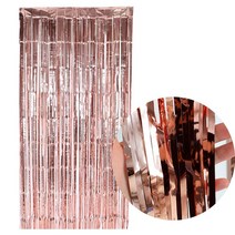 제이벌룬 브라이덜샤워 소품, 파티 은박커튼 로즈골드 [폭1m/높이2m]