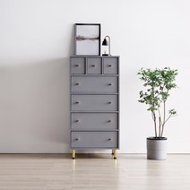 동서가구 LV 넬리 600/800 깊은서랍장 6종, 03. 600 5단 7칸 서랍장 그레이(919961)