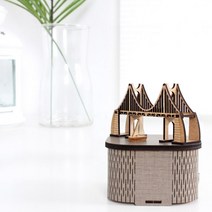 영공방 DIY 회전우드 오르골 부산 광안대교 (YM956) 조립키트 모형 방학숙제 완구, 단품