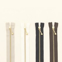 YKK 골드지퍼 40종 모음 다양한 사이즈(10~50cm)&색상 기획, 5) 30cm_아이보리, 01. YKK 골드지퍼