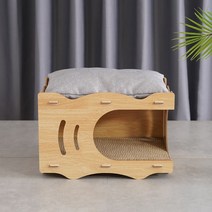 고양이 스크래쳐 손톱깎이 로프 당근 전용 집, 큰입구 그립집+매트