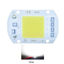 LED COB Chip 10W 20W 30W 50W 220V 110V 스마트 IC 비네드 드라이버 전구 램프 투광 조명 스포트라이트 Diy 드롭쉬핑, white light, 10W-4054