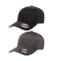 Flexfit 남성 운동 야구 모자, Large-X-Large, 2pk Black Dark Gray