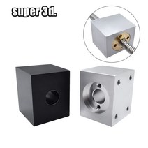 Ideaformer T8 리드 스크류 너트 하우징 브래킷 3D 프린터 부품 사다리꼴 변환 시트 알루미늄 블록, 검정