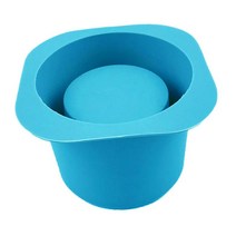 GHSHOP 콘크리트 화분 광장을 위한 재사용할 수 있는 실리콘 형 Demold에 쉬운 둥근 구체적인 재배자 매끄러운 표면, 블루비