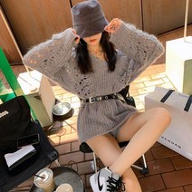 빈티지 노르딕 니트 스타일 크루넥 풀오버 스웨터 여성 코트 여성 스웨터 연말 빅사이즈