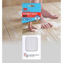 3M 세이프티워크 미끄럼방지 논슬립 투명 테이프 1.9x22.8cm 12개입 실내 욕실 욕조 화장실 샤워실 바닥 미끄러움방지 안전테이프, 1개