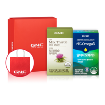 GNC 밀크씨슬 원데일리 600mg x 60p + 알티지 오메가3 600mg x 60p + 쇼핑백 세트, 2세트