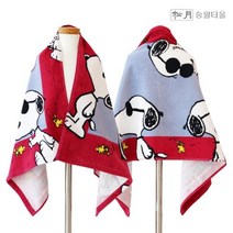 송월타올 스누피 조이 비치타올50 1장 (50x100cm), 레드