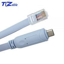 C타입 멀티 허브 USB 타입 포트 C RJ45 콘솔 직렬 케이블 RS232 FTDI Cisco 라우터 스위치 연장 케이블용 수입 칩 c타입 3.1, 1.8m, 블루 20pcs