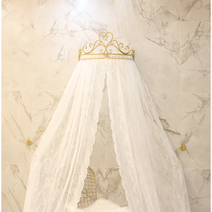 골드 왕관 캐노피 공주침대 웨딩배드 여자아이방꾸미기 여아캐노피 침대가림막, G