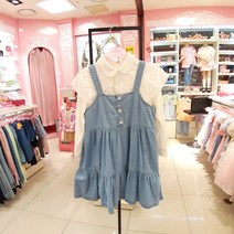 로엠걸즈 부산대점 **33% 초특가** ~~원단이 시원해서 한여름까지 입을수 있는 귀여운 디자인입니다~~해지 데님 레이어드 원피스 RGOW2231C