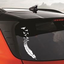 VIP코죤 차량용 깃털 데칼스티커 차량용스티커 데코 데코스티커 몰딩스티커 도어스티커, 1개, 옐로우/1호 10cm x 19cm