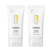 큐템 마일드 징크 선크림 50ml x2 무기자차저자극자외선차단제, 단품