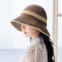 센터앤브림라인햇 벙거지모자 버킷햇 여성모자 여름모자 여성여름모자 밀짚모자 (4컬러)