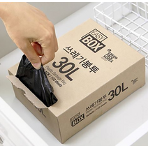 그린팩코리아 이지박스 뽑아쓰는 쓰레기봉투 비닐봉투 분리수거봉투, 30리터 100매, 흰색