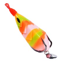 가물치 스타프로그 프로그루어 가물치루어 개구리 앵그리 프로그(6cm/13gx5개) 포퍼 프로그웜 탑워터 개구리웜 배스 루어 가물치낚시, 유선형 노란 녹색 13gx5개