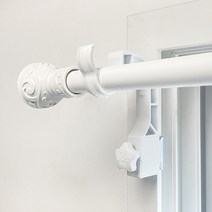 [굿즈팡팡] 못 없이 다는 커튼봉걸이 버전4화이트 1세트(2개구성)+모던심플라인 6자 커튼봉