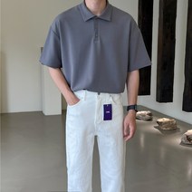 데일트 남자 오버핏 반팔 카라티