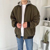 남자 오버핏 후드 항공 점퍼 (2COLOR)